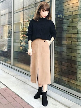 「Ｗポケット」｜UNRELISH　OFFICIALさん（レディース・153cm）の冬コーディネート
