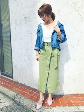 「ラップスカート」｜「アイテム（キャミソール）」を使った、UNRELISH　OFFICIALさん（レディース・153cm）の春コーディネート