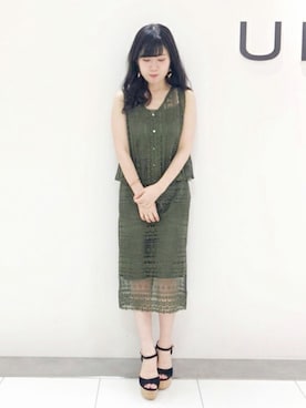 「UNRELISH（アンレリッシュ）のアイテム（シャツ/ブラウス）」を使った、UNRELISH　OFFICIALさん（レディース・156cm）の夏コーディネート