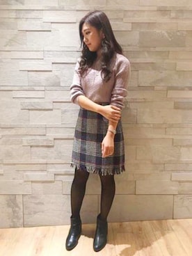 「UNRELISH（アンレリッシュ）のアイテム（スカート）」を使った、UNRELISH　OFFICIALさん（レディース・153cm）の秋コーディネート
