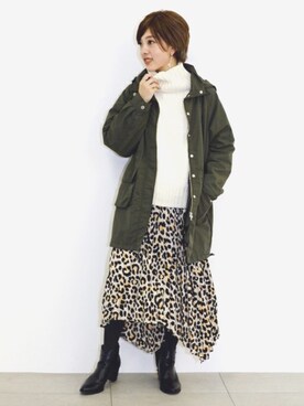 「UNRELISH」｜「アイテム（その他アウター）」を使った、UNRELISH　OFFICIALさん（レディース・158cm）の秋コーディネート