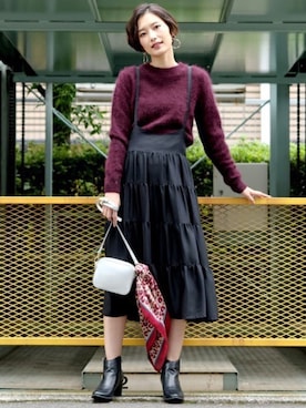 「UNRELISH」｜「アイテム（財布/小物）」を使った、UNRELISH　OFFICIALさん（レディース・166cm）の秋コーディネート