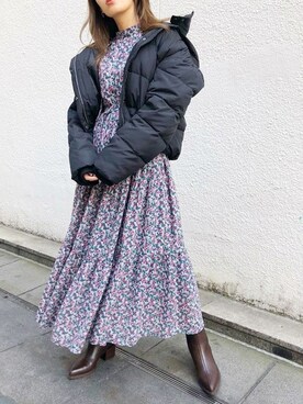 「UNRELISH」｜「アイテム（ジャケット/アウター）」を使った、UNRELISH　OFFICIALさん（レディース・155cm）の冬コーディネート