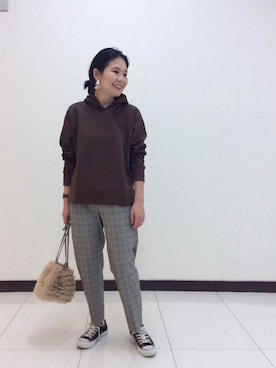 ルクールブラン横浜ジョイナス店スタッフさん（レディース・153cm）の秋コーディネート