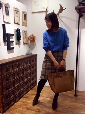 ルクールブラン横浜ジョイナス店スタッフさん(レディース・156cm)の秋コーディネート