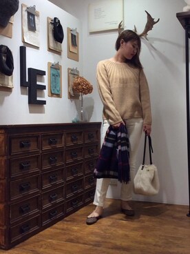 「お呼ばれ」｜「アイテム（バレエシューズ）」を使った、ルクールブラン横浜ジョイナス店スタッフさん（レディース・169cm）の秋コーディネート