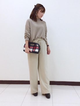 ルクールブラン横浜ジョイナス店スタッフさん（レディース・157cm）の冬コーディネート