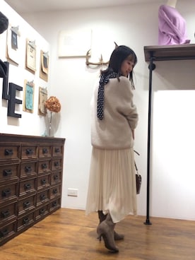 ルクールブラン横浜ジョイナス店スタッフさん(レディース・156cm)の冬コーディネート