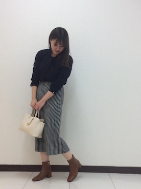 ルクールブラン横浜ジョイナス店スタッフさん（レディース・153cm）の冬コーディネート