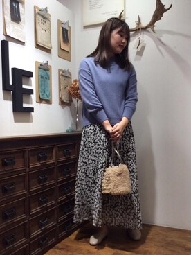 ルクールブラン横浜ジョイナス店スタッフさん（レディース・169cm）の冬コーディネート