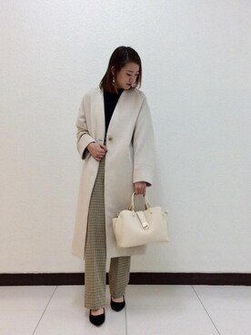 ルクールブラン横浜ジョイナス店スタッフさん（レディース・152cm）の冬コーディネート