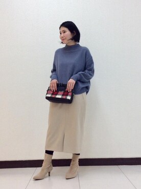 ルクールブラン横浜ジョイナス店スタッフさん（レディース・153cm）の冬コーディネート