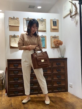 ルクールブラン横浜ジョイナス店スタッフさん（レディース・156cm）の冬コーディネート