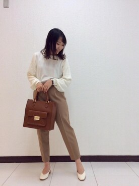 ルクールブラン横浜ジョイナス店スタッフさん（レディース・156cm）の冬コーディネート