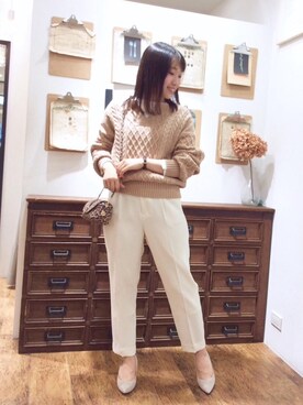ルクールブラン横浜ジョイナス店スタッフさん（レディース・156cm）の冬コーディネート