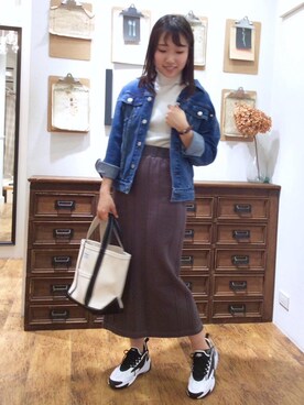 ルクールブラン横浜ジョイナス店スタッフさん(レディース・156cm)の冬コーディネート