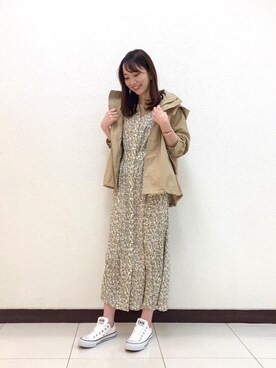 「お呼ばれ」｜「アイテム（ブルゾン）」を使った、ルクールブラン横浜ジョイナス店スタッフさん（レディース・161cm）の春コーディネート