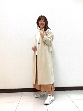 「お呼ばれ」｜「アイテム（その他アウター）」を使った、ルクールブラン横浜ジョイナス店スタッフさん（レディース・156cm）の春コーディネート
