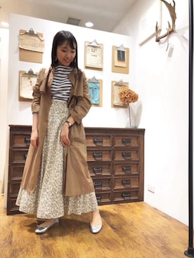 「お呼ばれ」｜「アイテム（その他アウター）」を使った、ルクールブラン横浜ジョイナス店スタッフさん（レディース・156cm）の春コーディネート