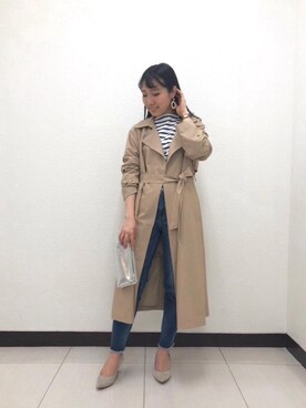 「orcival」｜「アイテム（トレンチコート）」を使った、ルクールブラン横浜ジョイナス店スタッフさん（レディース・156cm）の春コーディネート