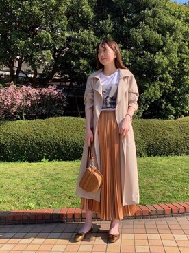 「casselini」｜「アイテム（トレンチコート）」を使った、ルクールブラン横浜ジョイナス店スタッフさん（レディース・161cm）の春コーディネート