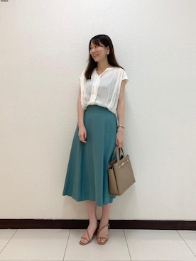 「お呼ばれ」｜「アイテム（キャミソール）」を使った、ルクールブラン横浜ジョイナス店スタッフさん（レディース・161cm）の夏コーディネート