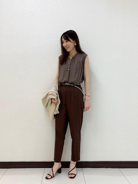 「お呼ばれ」｜「アイテム（ノーカラージャケット）」を使った、ルクールブラン横浜ジョイナス店スタッフさん（レディース・161cm）の夏コーディネート