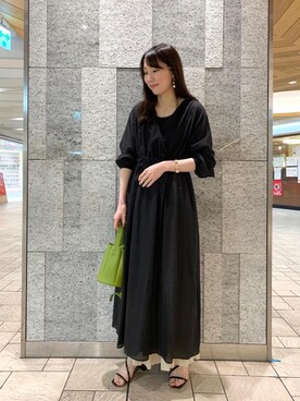 「お呼ばれ」｜「アイテム（タンクトップ）」を使った、ルクールブラン横浜ジョイナス店スタッフさん（レディース・161cm）の夏コーディネート