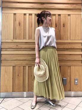 ルクールブラン横浜ジョイナス店スタッフさん（レディース・157cm）の夏コーディネート
