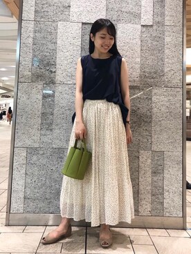 ルクールブラン横浜ジョイナス店スタッフさん（レディース・156cm）の夏コーディネート