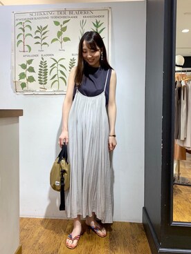 「お呼ばれ」｜「アイテム（Tシャツ/カットソー）」を使った、ルクールブラン横浜ジョイナス店スタッフさん（レディース・161cm）の夏コーディネート