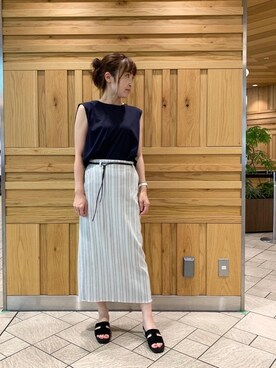 「Calzanor（カルザノール）のアイテム」を使った、ルクールブラン横浜ジョイナス店スタッフさん（レディース・157cm）の夏コーディネート