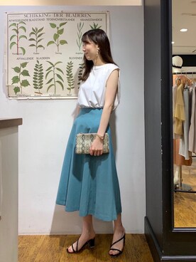 「お呼ばれ」｜「アイテム（サンダル）」を使った、ルクールブラン横浜ジョイナス店スタッフさん（レディース・161cm）の夏コーディネート