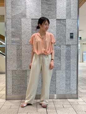 ルクールブラン横浜ジョイナス店スタッフさん（レディース・156cm）の夏コーディネート