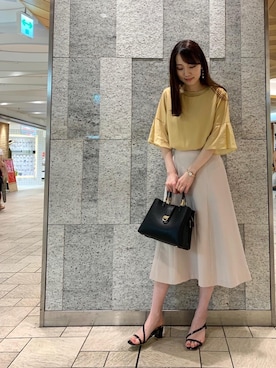 「お呼ばれ」｜「アイテム（サンダル）」を使った、ルクールブラン横浜ジョイナス店スタッフさん（レディース・161cm）の夏コーディネート