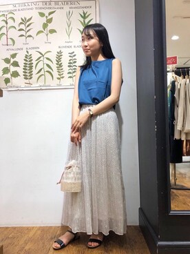 ルクールブラン横浜ジョイナス店スタッフさん（レディース・156cm）の夏コーディネート