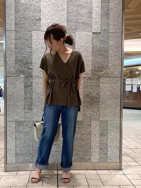 ルクールブラン横浜ジョイナス店スタッフさん（レディース・157cm）の夏コーディネート