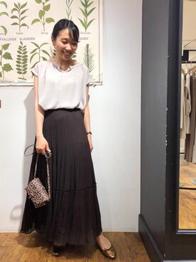 ルクールブラン横浜ジョイナス店スタッフさん（レディース・156cm）の夏コーディネート