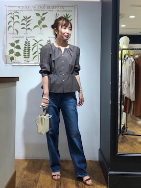ルクールブラン横浜ジョイナス店スタッフさん（レディース・157cm）の夏コーディネート