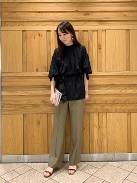 「お呼ばれ」｜「アイテム（サンダル）」を使った、ルクールブラン横浜ジョイナス店スタッフさん（レディース・161cm）の夏コーディネート