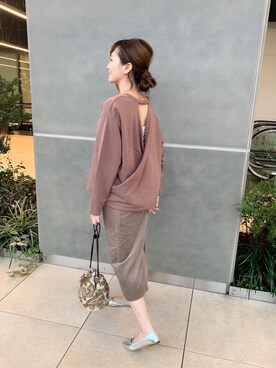 「スタッフセンバツ」｜「アイテム（バレエシューズ）」を使った、ルクールブラン横浜ジョイナス店スタッフさん（レディース・157cm）の秋コーディネート