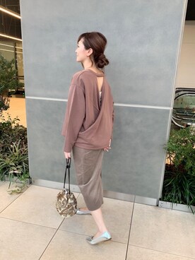 「スタッフセンバツ」｜「アイテム（バレエシューズ）」を使った、ルクールブラン横浜ジョイナス店スタッフさん（レディース・157cm）の秋コーディネート