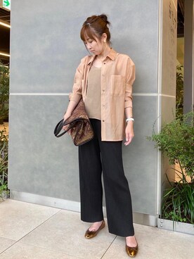 「スタッフセンバツ」｜「アイテム（バレエシューズ）」を使った、ルクールブラン横浜ジョイナス店スタッフさん（レディース・157cm）の秋コーディネート