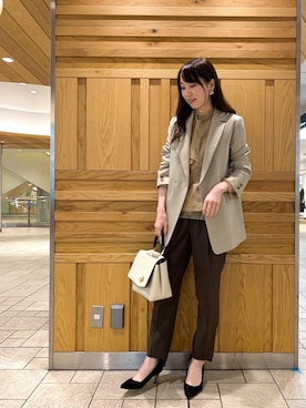 「お呼ばれ」｜「アイテム（その他アウター）」を使った、ルクールブラン横浜ジョイナス店スタッフさん（レディース・161cm）の秋コーディネート