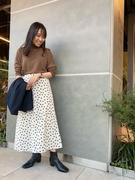 ルクールブラン横浜ジョイナス店スタッフさん（レディース・156cm）の秋コーディネート