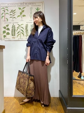 「スタッフセンバツ」｜「アイテム（バレエシューズ）」を使った、ルクールブラン横浜ジョイナス店スタッフさん（レディース・161cm）の秋コーディネート