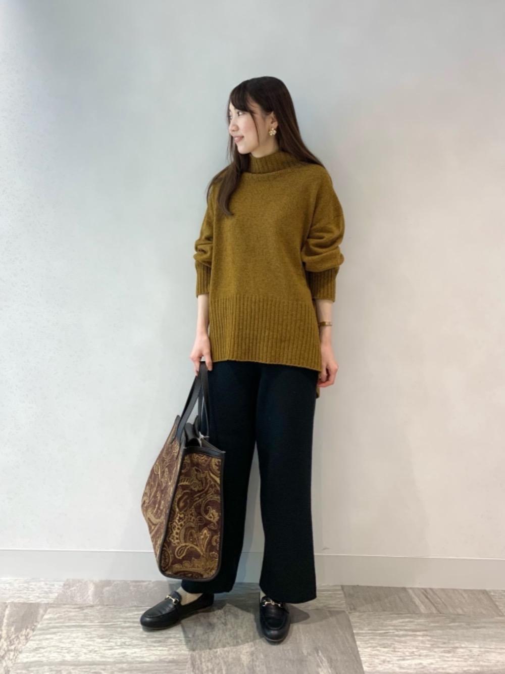 「Perle Peche（ペルルペッシュ）のアイテム」を使った、ルクールブラン横浜ジョイナス店スタッフさん（レディース・161cm）の秋コーディネート