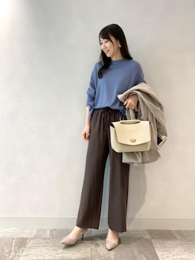 「Perle Peche（ペルルペッシュ）のアイテム」を使った、ルクールブラン横浜ジョイナス店スタッフさん（レディース・161cm）の秋コーディネート