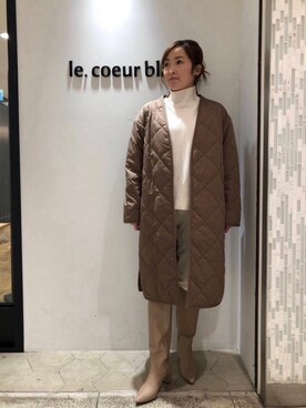 ルクールブラン横浜ジョイナス店スタッフさん（レディース・157cm）の冬コーディネート