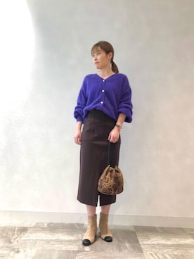 ルクールブラン横浜ジョイナス店スタッフさん（レディース・160cm）の冬コーディネート
